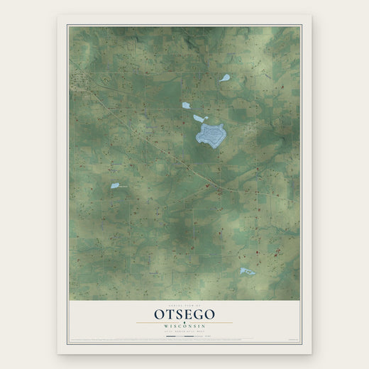 Otsego, Wisconsin map print, the full design
