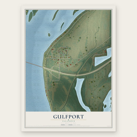Gulfport, Illinois map print, the full design
