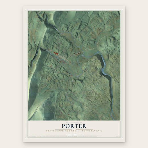 Porter, Huntingdon County, Pennsylvania map print, the full design