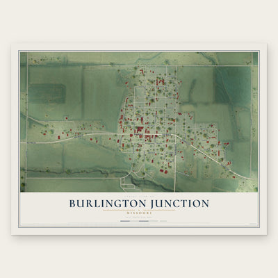 Burlington Junction, Missouri map print, the full design