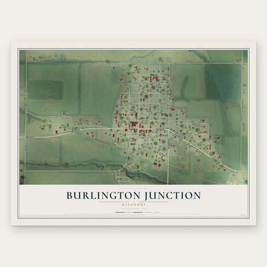 Burlington Junction, Missouri map print, the full design