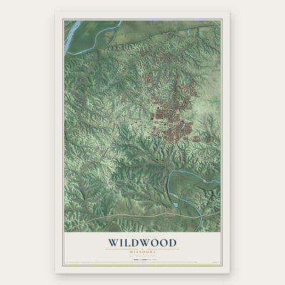 Wildwood, Missouri map print, the full design