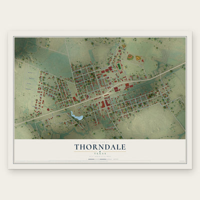 Thorndale, Texas map print, the full design