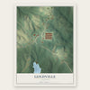 Goldville, Alabama map print, the full design