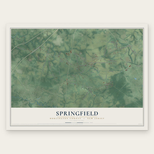 Springfield, Burlington County, New Jersey map print, the full design