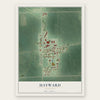 Hayward, Minnesota map print, the full design