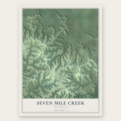 Seven Mile Creek, Wisconsin map print, the full design