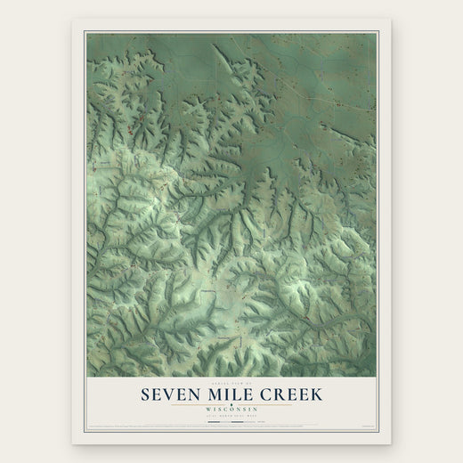 Seven Mile Creek, Wisconsin map print, the full design