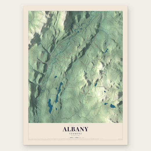 Albany, Vermont map print, the full design