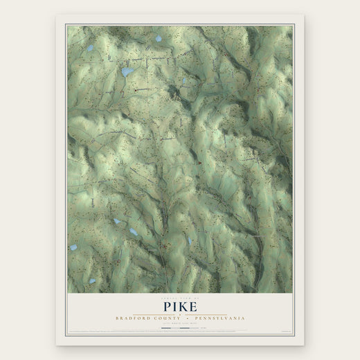 Pike, Bradford County, Pennsylvania map print, the full design