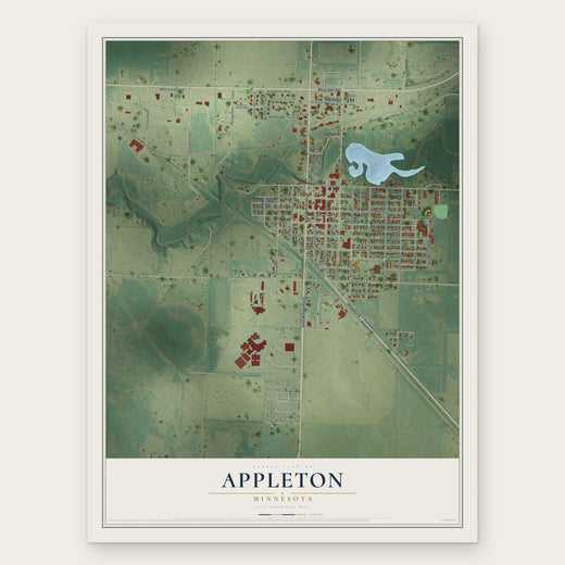 Appleton, Minnesota map print, the full design