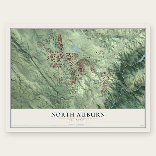 North Auburn, California map print, the full design