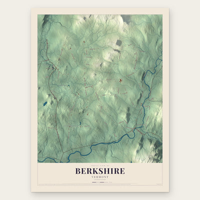 Berkshire, Vermont map print, the full design