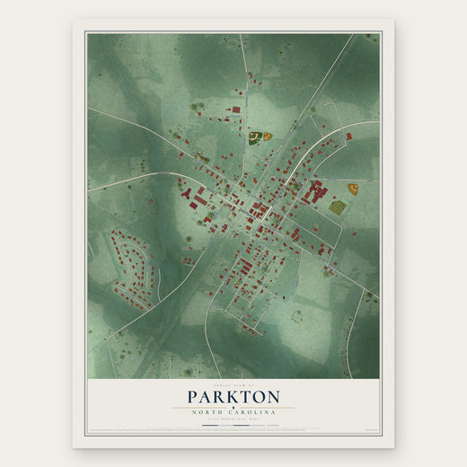 Parkton, North Carolina map print, the full design