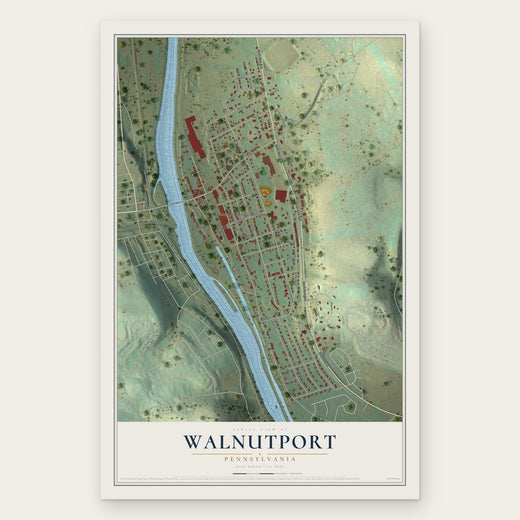Walnutport, Pennsylvania map print, the full design