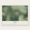 Iola, Illinois map print, the full design