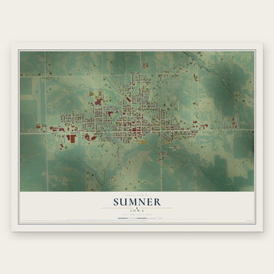Sumner, Iowa map print, the full design