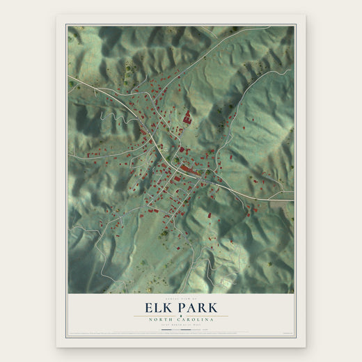 Elk Park, North Carolina map print, the full design