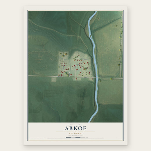 Arkoe, Missouri map print, the full design