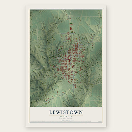 Lewistown, Illinois map print, the full design