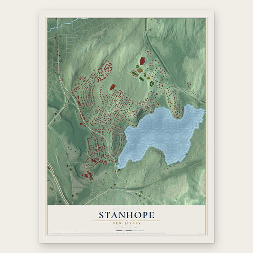 Stanhope, New Jersey map print, the full design