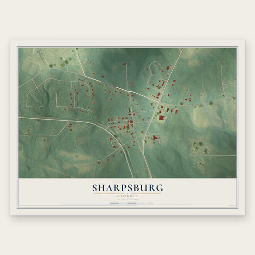 Sharpsburg, Georgia map print, the full design