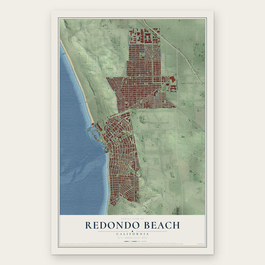 Redondo Beach, California map print, the full design