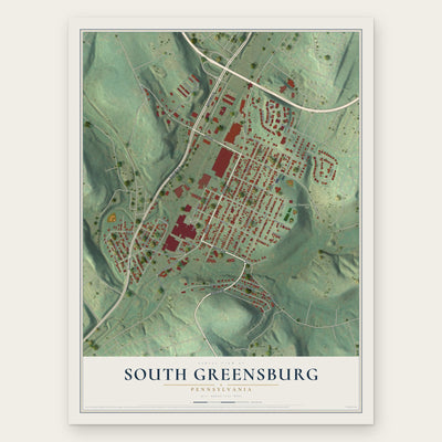 South Greensburg, Pennsylvania map print, the full design