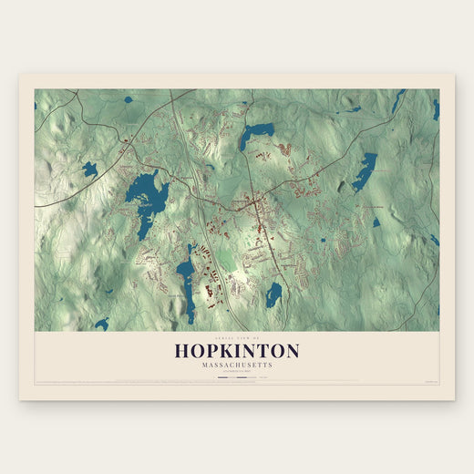 Hopkinton, Massachusetts map print, the full design