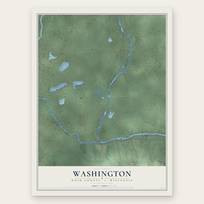 Washington, Rusk County, Wisconsin map print, the full design