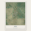 Kief, North Dakota map print, the full design