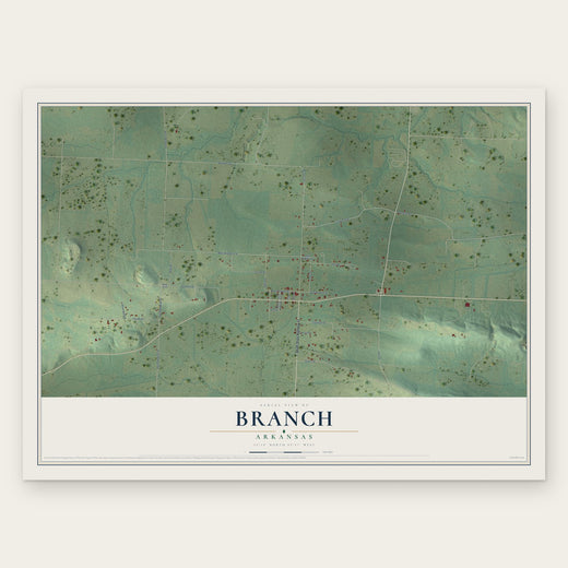 Branch, Arkansas map print, the full design