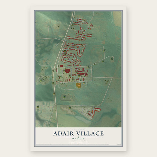 Adair Village, Oregon map print, the full design