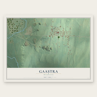 Gaastra, Michigan map print, the full design