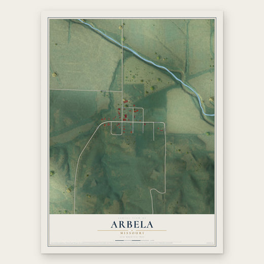 Arbela, Missouri map print, the full design