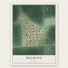 Bellwood, Nebraska map print, the full design