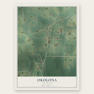 Okolona, Arkansas map print, the full design