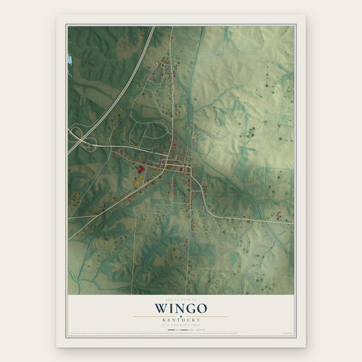 Wingo, Kentucky map print, the full design