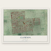 Clawson, Michigan map print, the full design