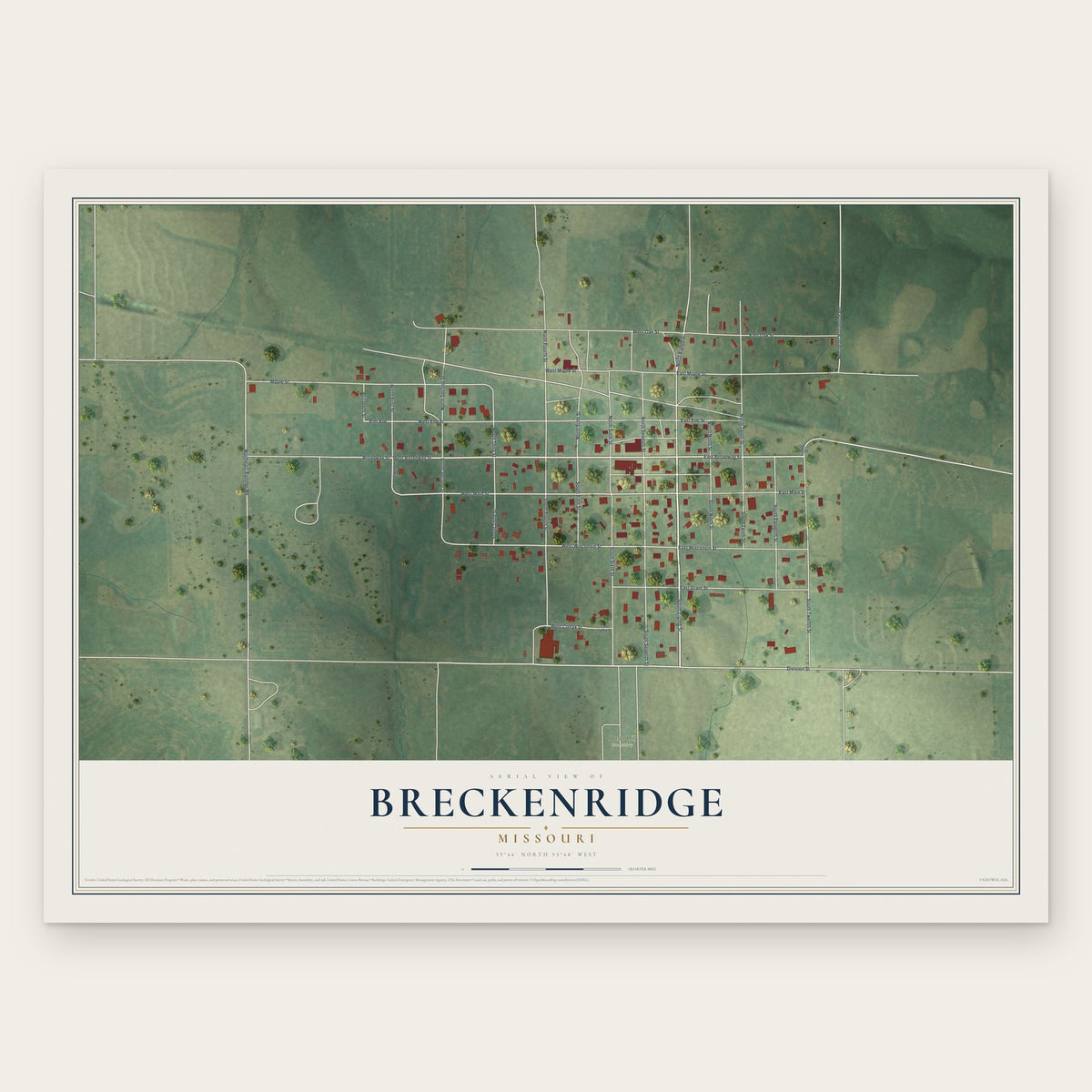 Breckenridge, Missouri map print, the full design