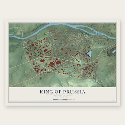 King of Prussia, Pennsylvania map print, the full design