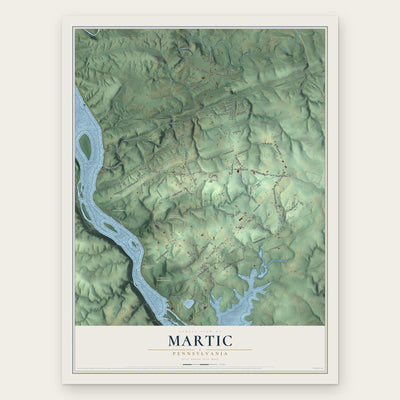 Martic, Pennsylvania map print, the full design