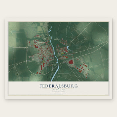 Federalsburg, Maryland map print, the full design
