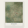 Benjamin, Texas map print, the full design