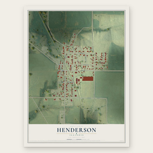 Henderson, Illinois map print, the full design