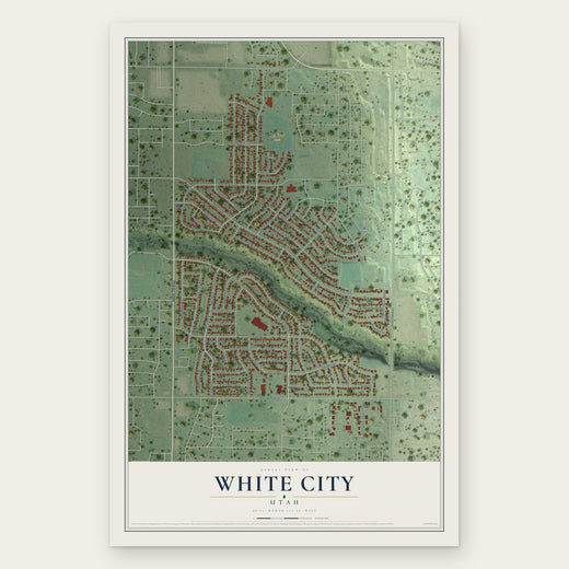 White City, Utah map print, the full design