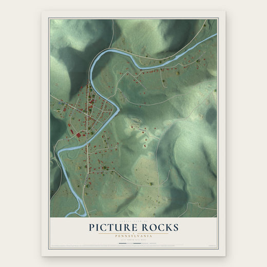 Picture Rocks, Pennsylvania map print, the full design