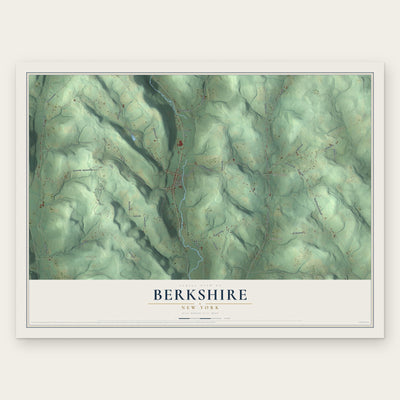 Berkshire, New York map print, the full design