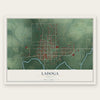 Ladoga, Indiana map print, the full design