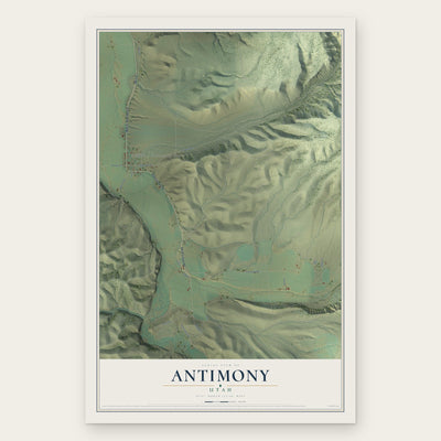 Antimony, Utah map print, the full design